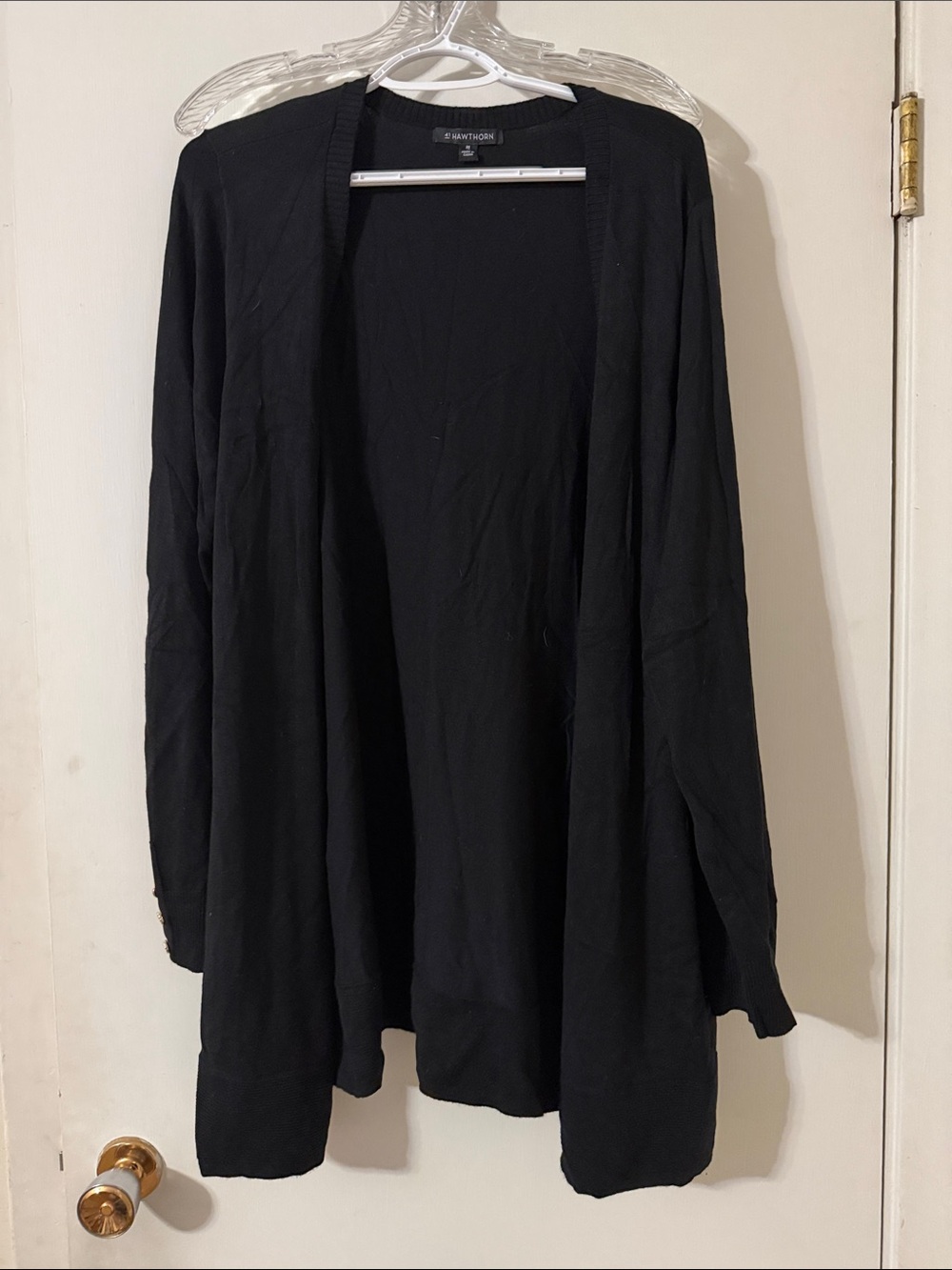 41 Hawthorn Black Open-Front Lightweight Cardigan